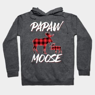 Red Plaid Papaw Moose Matching Family Pajama Christmas Gift Hoodie